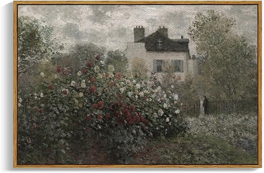 InSimSea Framed Canvas Wall Art Vintage Decor, Farmhouse Room Aesthetic, Living Room Wall Art, Cottagecore Bedroom Kitchen Bathroom Decor, 24"x36"