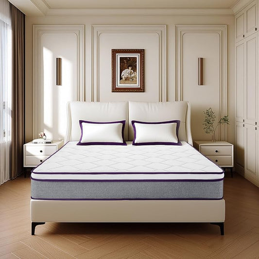 Full Mattress, 10 Inch Medium Firm Hybrid Mattresses with Gel Memory Foam and Pocket Springs, Pressure Relief & Firm Support, Medium Firm Full Bed Mattress in a Box, Motion Isolation, Edge Support