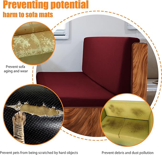 Rv Dinette Cushion Covers,Printing Stretchable Camper Cushion Cover,RV Cushion Slipcover,Rv Couch Cover Replacement for RV Camper Car Bench,2 Backrest Covers and 2 Bench Covers (Wine Red)