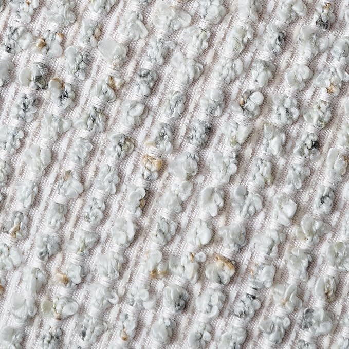 Striped Throw Pillow Covers 24x24 Set of 2 Cream Grey Textured Boucle Chic Morden Boho Accent Farmhouse Square Decorative Couch Pillow Covers for Home Decor Bed Sofa Living Room