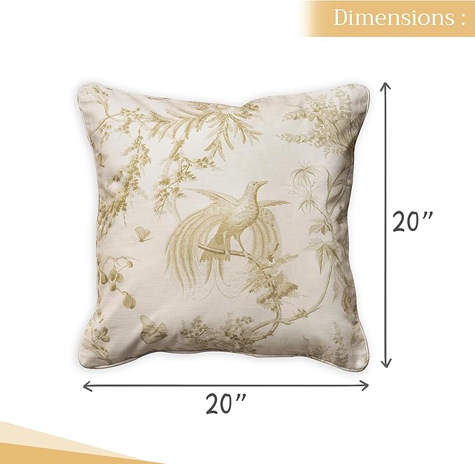 Maison d' Hermine Decorative Pillow Covers 20x20 Inch Square 100% Cotton Throw Pillow Covers with Invisible Zipper Cushion Case for Living Room Couch, Chair, Sofas, Bedroom, Home (Paradise - Sage)