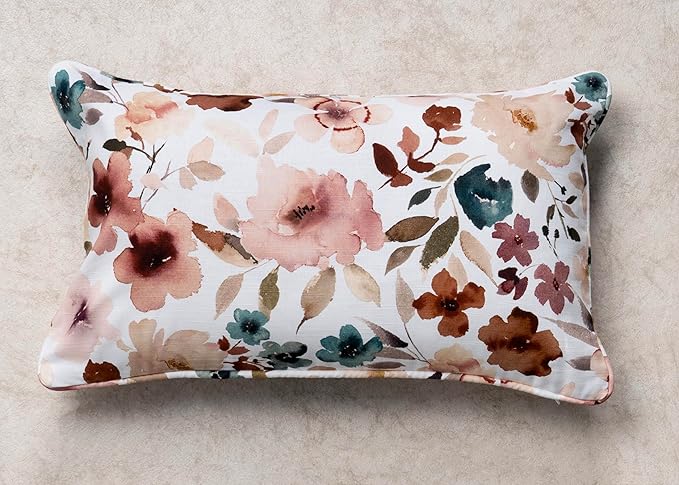 Maison d' Hermine Decorative Pillow Covers 12x20 Inch Rectangle 100% Cotton Throw pillow Covers with invisible Zipper Cushion Case for Living Room Couch, Chair, Sofas, Bedroom, Home (Blossom - Florie)