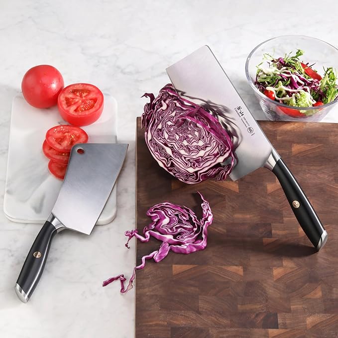 Cangshan L Series 2-Piece Cleaver Set, Forged German Steel (Black)