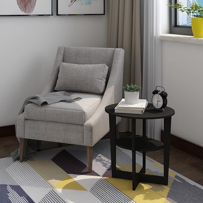 Furinno JAYA End Table, One, Walnut