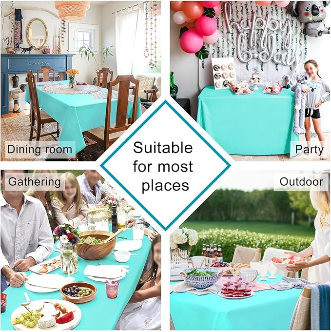 Hiasan Light Blue Tablecloth for Square Tables - Waterproof and Spillproof Washable Fabric Small Table Cloth for Dining Room Kitchen Party, 40 x 40 Inch