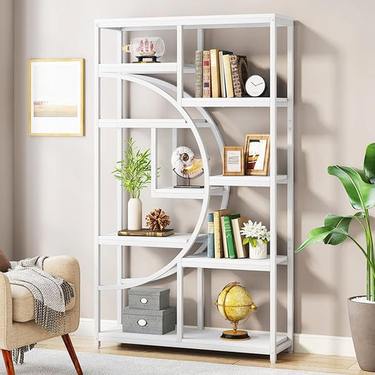 Tribesigns Bookshelf Industrial 5 Tier Etagere Bookcase, Freestanding Tall Bookshelves Display Shelf Storage Organizer with 9-Open Storage Shelf for Living Room, Bedroom