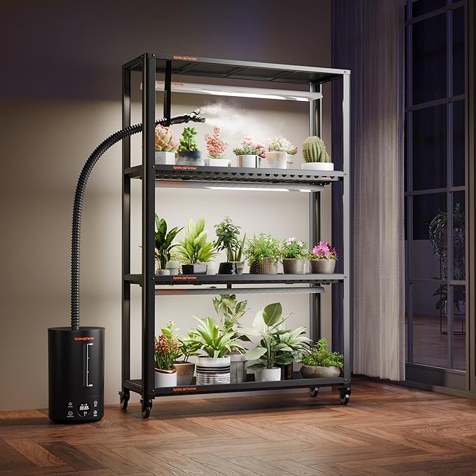 Spider Farmer 3-in-1 6L Humidifier Indoor with Timer & Hose Cool Mist Ultrasonic Humidifiers Large Room with Temperature & Humidity Probe for Plant Mushroom Greenhouse Bedroom Grow Tent Top Fill Black