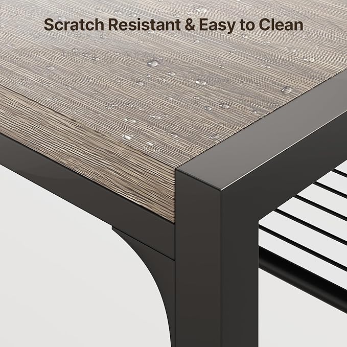 Gizoon Dining Table Set for 6 with Chairs, 7-Piece Kitchen Table Set for Small Space, Apartment, Kitchen, Dining Room, Space-Saving