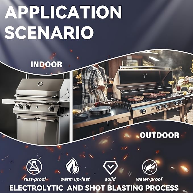 2025 4 Pc 18 x 7-3/8 Upgrade Heavy Duty Cast Shot Blasting Stainless Steel 5/16 Rod BBQ Cooking Grill Grates Replacement Parts for Blaze Grill 3, 4, 5 Burner Grill Models, AOG, RCS, Summerset Sizzler