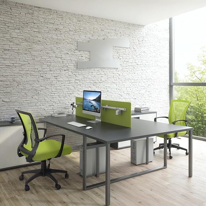 Furmax Office Chair Ergonomic Computer Desk Mesh Chair Mid Back Swivel Lumbar Support with Armrest (2, Cyan)