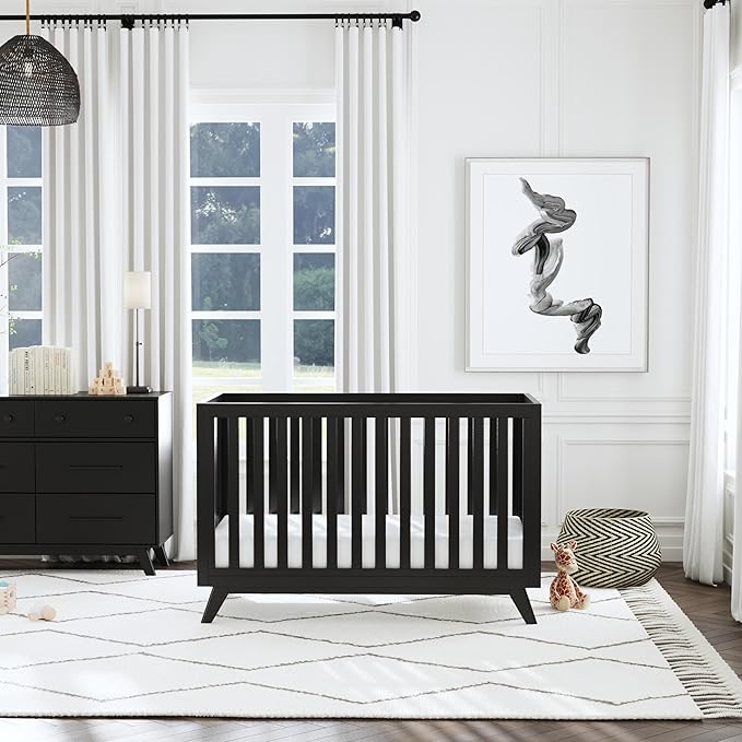 DaVinci Otto 3-in-1 Convertible Crib in Ebony, GREENGUARD Gold Certified