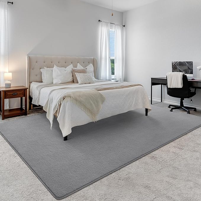 Soft Rugs for Living Room 4x6 Grey, Minimalist Area Rug for Bedroom Nursery Dining Table Dorm, Throw Rugs for Men Boys Girls Kids Room Indoor Floor Carpets