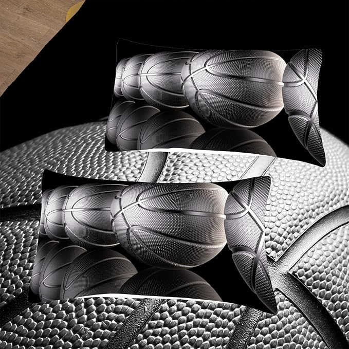Tailor Shop Boys Comforter Set Queen Size Basketball Bedding Sets for Boys Sports Comforter for Kids with 2 Pillowcases……