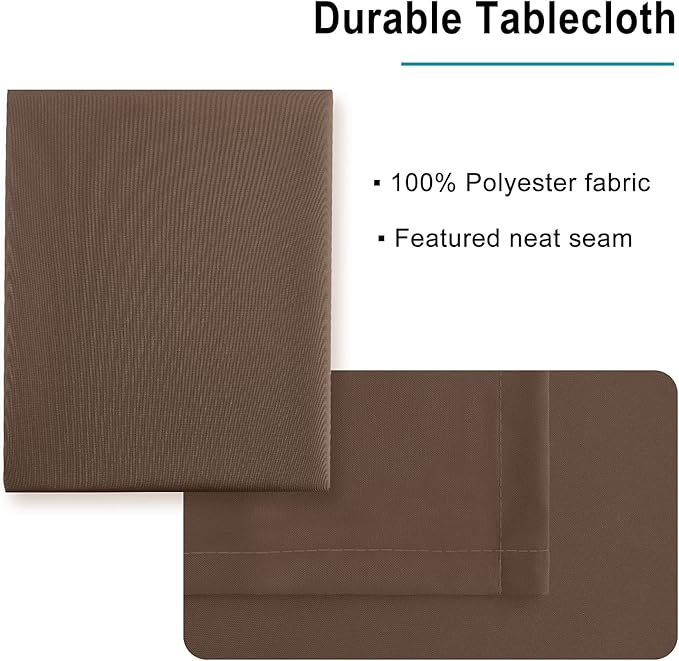 Hiasan Tan Rectangle Tablecloth - Waterproof Washable Polyester Fabric Table Cloth for Buffect Dining Birthday Party Wedding, 70 x 120 Inch