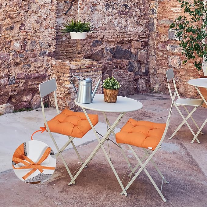 JMGBird Outdoor Chair Cushions, Pack of 2 Patio Seat/Back Cushions 19" x 19" with Ties for Patio Furniture Chairs Home Garden Decoration
