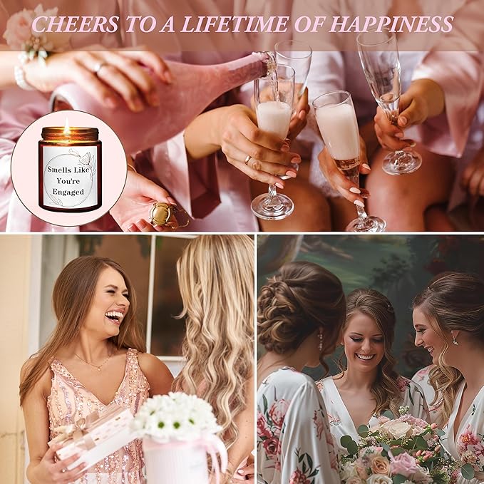 You're Engaged Candle - Engagement Gifts for Couples - Just Engaged Gifts for Her, Bride to Be - Engagement Party Decorations - Lavender Vanilla Soy Candle for Relaxation & Stress Relief