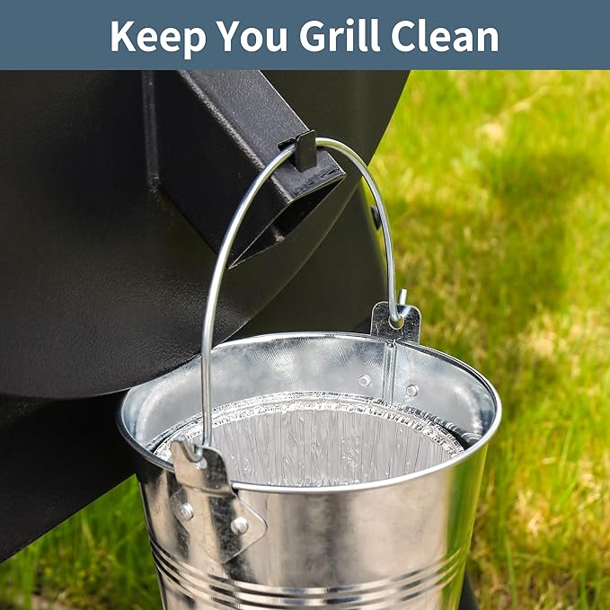 Grease Bucket for Pellet Grill Smokers – 2-Pack Heavy Duty Galvanized Steel Drip Catcher, Rust-Proof 5.6" Diameter, Easy Clean BBQ Accessory