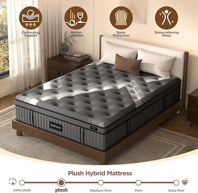 California King Mattress,Lechepus 14Inch Soft Memory Foam Hybrid Mattress in Box,Plush Cal King Size Mattress with Pocket Coil for Back Pain Relief,Motion Isolation