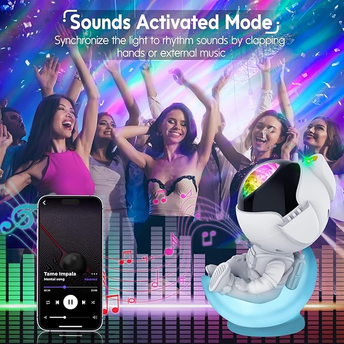 Rossetta Astronaut Galaxy Projector, Star Projector for Bedroom, Dimmable LED Night Light for Kids with Timer and Remote, Space Astronomy Themed Room Decor Aesthetic, Gifts for Christmas, Birthdays