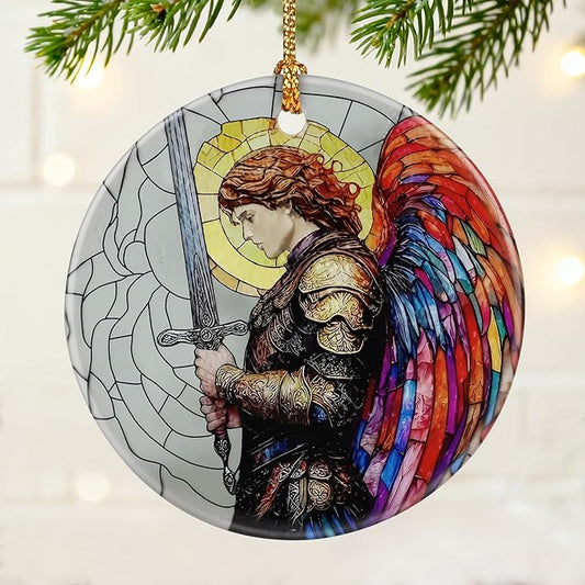 Archangel Michael Ornament | Christmas Ornaments, Christmas Tree Ornaments, Holiday Decor, Warrior Angel Decor | Religious Gifts, Christian Gifts | Faithful Gift, Spiritual Guardian Gift