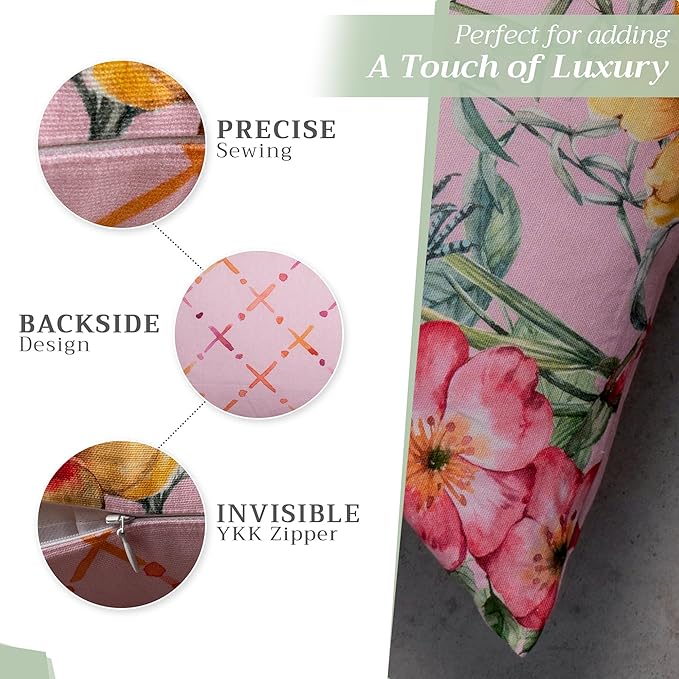 Maison d' Hermine Decorative Pillow Covers 20x20 Inch Square 100% Cotton Throw Pillow Covers with Invisible Zipper for Living Room Couch, Chair, Sofas, Bedroom, Home (Hesperides - Glamour)