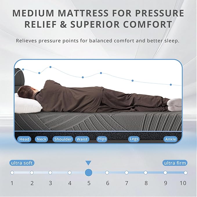 14 Inch Queen Mattress in a Box, Copper Memory Foam Mattress with Cooling Cover, Medium Firm for Pressure Relief, Fiberglass-Free, CertiPUR-US Certified, Foam Made in USA, 60"x80"x14"