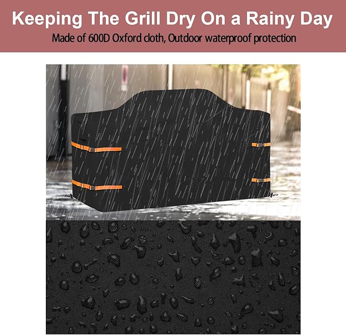 86 in Island Grill Cover,86 Inch Island BBQ Grill Head Cover,Heavy Duty Waterproof Outdoor Grill Cover,Black