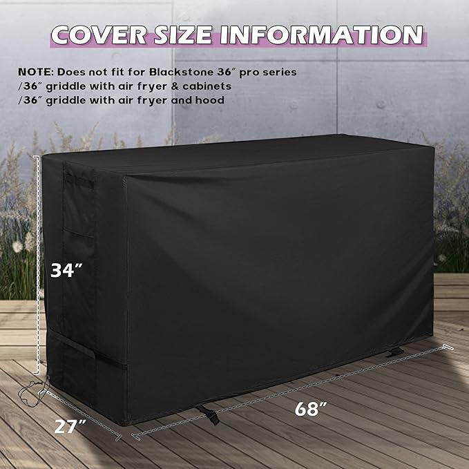 Grill Cover for Blackstone 36 Inch Griddle with Hood, Outdoor Griddle Cover for Blackstone 2210/2212/2310/2322, Flat Top Grill Cover for 4 Burner 36" Griddle