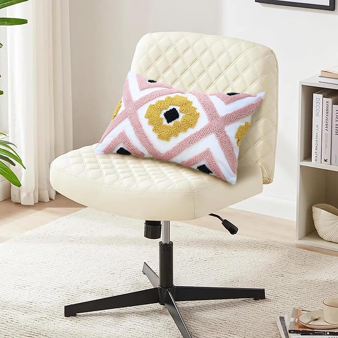 Boho Accent Lumbar Pillow Covers 12x20 - Tufted Abstract Modern Throw Pillow Covers, Farmhouse Decorative Pillowcase for Couch, Sofa, Bed, Living Room -Pink Black Orange Geometric