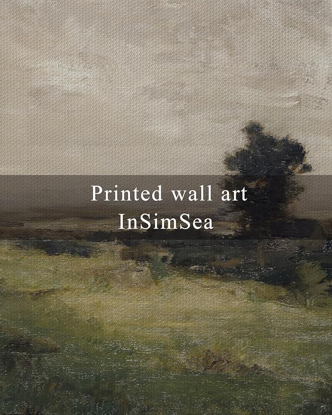 InSimSea Framed Vintage Landscape Canvas Large Wall Art, Wild Field Oil Painting Prints, Cottagecore Wall Decor for Living Room, Bedroom, Bathroom, Office Decor 20x30inch, Housatonic Valley