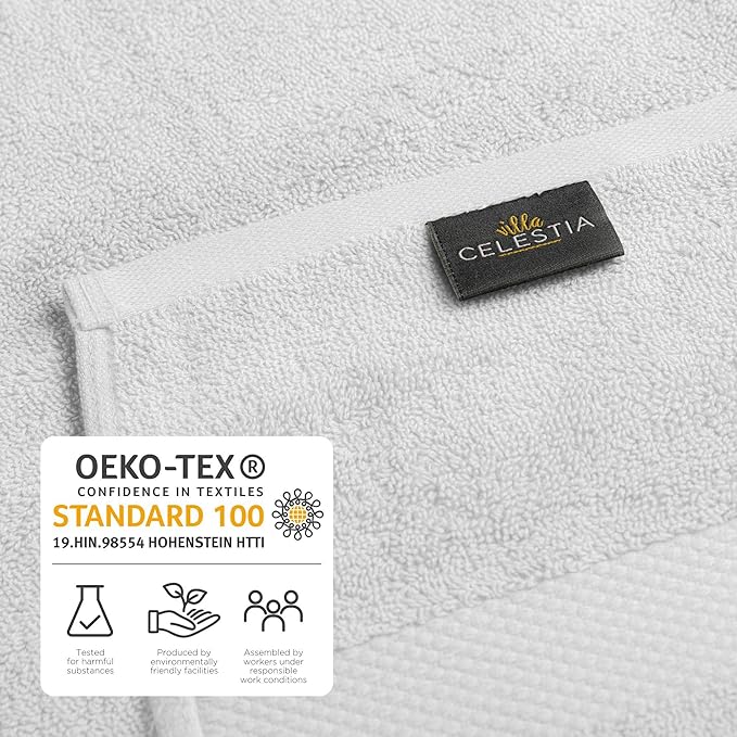 600 GSM 100% Cotton Bath Towels, White, Set of 2, Highly Absorbent, Plush, Soft, Quick Dry, 2 Pieces Combed Cotton Luxury Towels for Hotels, Spa, Salon, Bathroom, Dorm, Pack of 2