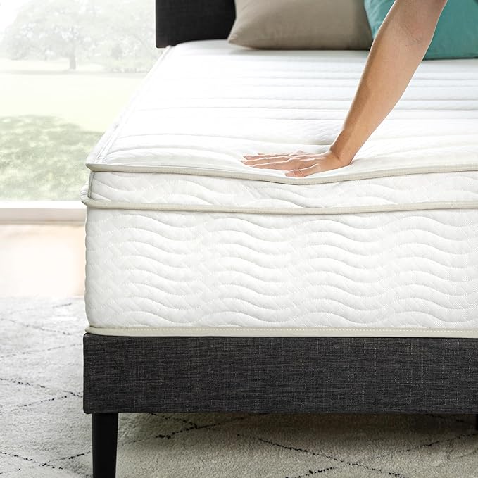 ZINUS 12 Inch Foam and Spring Hybrid Mattress [New Version], King, Fiberglass Free, Medium Firmness, Durable Support, Certified Safe Foams & Fabric, Mattress in A Box