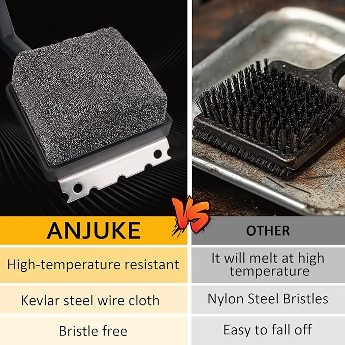 Grill Brush Brsitle Free, Replacement Cleaning Head, Heat-Resistant Kevlar Head for Steam Grill Brush(Only Replaceable Cleaning Head)
