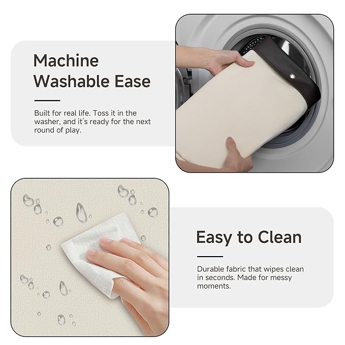 StorageWorks Toy Chest Storage with Wheels, Extra Large Kids Toy Box, Toy Storage Organizer, Metal Toybox for Bedroom, Living Room Area, Kids Room, 135L, Beige