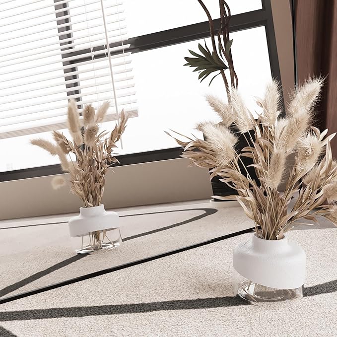 FANYUSHOW 76.3"x37" Full Length Mirror Floor Standing Aluminum Frame for Living Room, Tempered Glass Floor Mirror, Simple Home Decor, Wall Decor for Bedroom & Bathroom, Large Full Body Mirror, Black