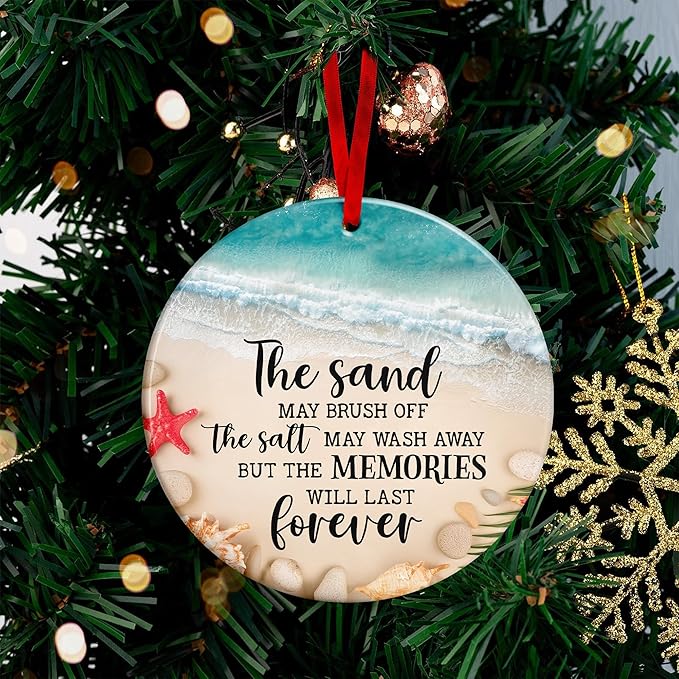 Beach Christmas Ornaments - Coastal and Ocean-Themed Ornaments for Festive Beachy Christmas Tree, Perfect for Beach Lovers and Coastal Decor Fans, Unique, Beachy Ornaments for Chrismas Tree