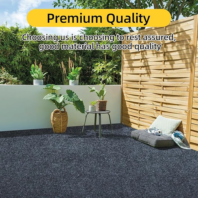 Marine Carpet,5 FT x 10 FT Dark Gray Indoor Outdoor Carpet 0.2" Thick Boat Carpet with Water-Proof TPE Backing, Non-Slide Outdoor Marine Carpet Roll for Home, Patio, Porch, Deck