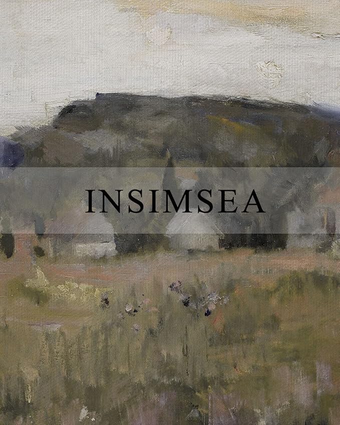 InSimSea Framed Wall Art for Living Room Vintage Landscape Prints Framed Canvas Art Wall Decor Abstract Serene Countryside Scene Wall Prints Mid Century Modern Decor for Bedroom Office 9x11in