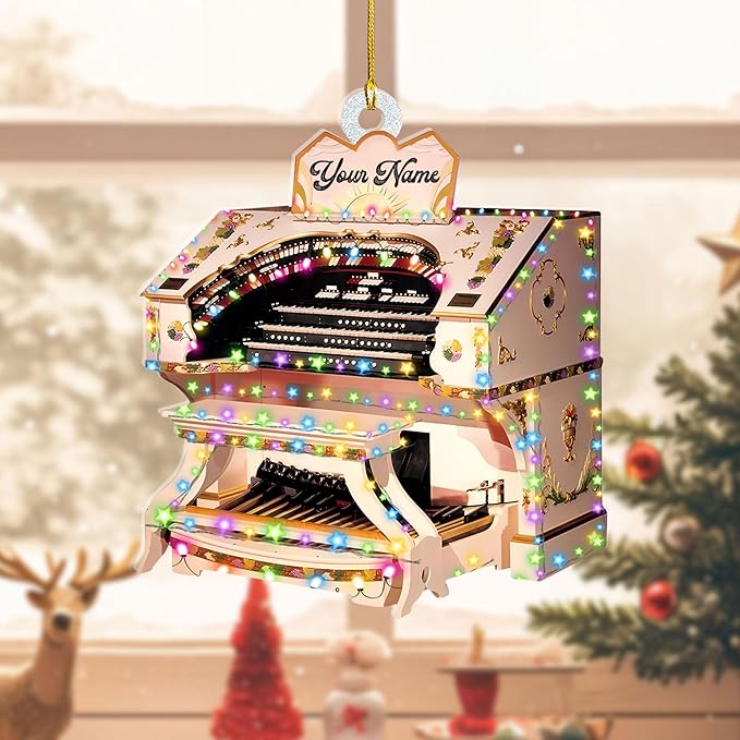 Mostefy Personalized Organ Christmas Ornament 2025, Custom Name Musical Instrument Holiday Decoration, Unique Pipe Organ Keepsake Gift for Musicians & Music Lovers (Organ3)