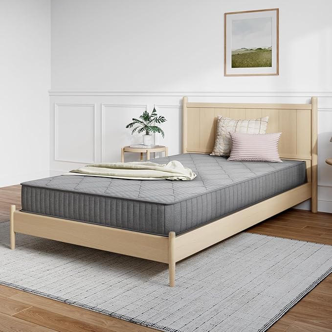 Novilla 8 Inch Hybrid Mattress Twin Size, Twin Mattress in a Box with Individual Pocketed Springs & Gel Memory Foam for Body Support & Back Pain Relief & Cool Night Sleep, CertiPUR-US Certified