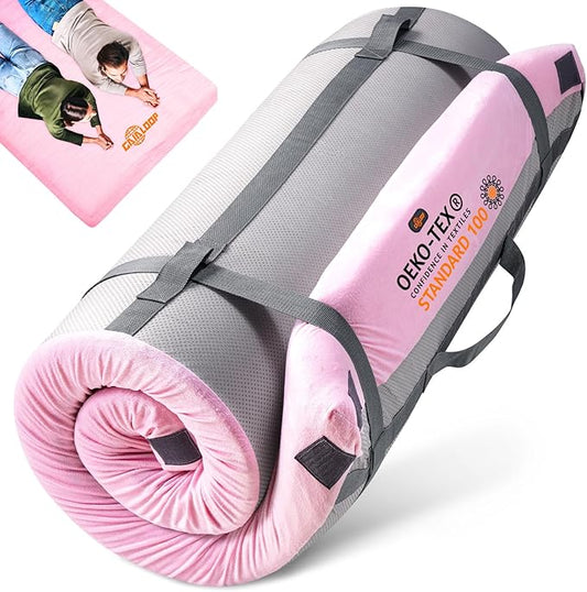 3 Inch GAIALOOP Thick Memory Foam Camping Mattress Sleeping Pad [Car/Tent/Cot] Glamping Portable Floor Mat Roll Up Futon Mattress for Guests Sleepover