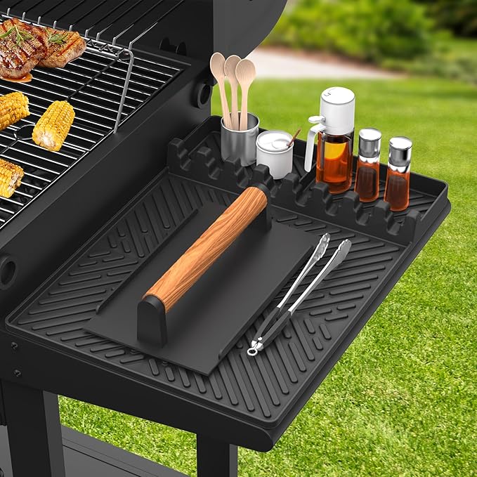 Silicone Griddle Tools Mat for Blackstone, Spatula Mat with Drip Pad Grill Utensil Holder Side Shelf Mat for Kitchen, Cooking, Countertop, Griddle Accessories for Blackstone, 1 PACK