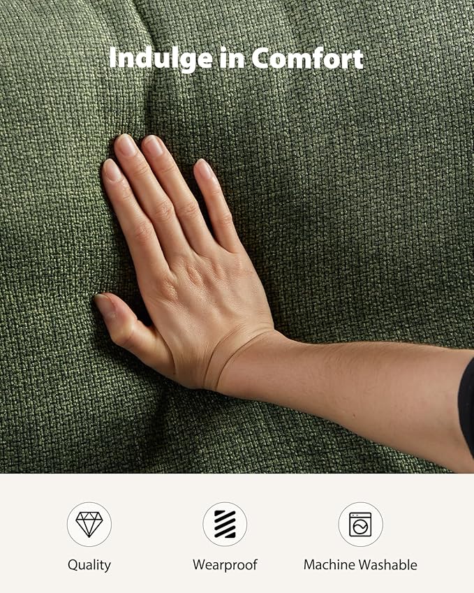 Pipishell Loveseat Couches for Living Room, 65" Modern Sofa with Deep Seats and Wide Armrests, Comfortable Love Seat Sofa with Sturdy Frame, Easy to Clean with Removable Covers,Green