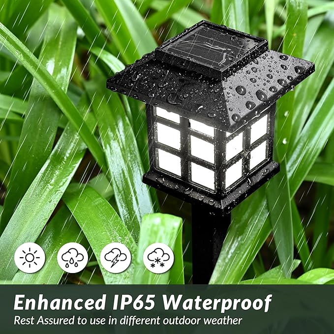 SOLPEX Solar Outdoor Lights, 12 Pack Path Lights, Walkway Light Outdoor, Garden Pathway Waterproof for Garden, Yard, Landscape and Driveway(Cold White)
