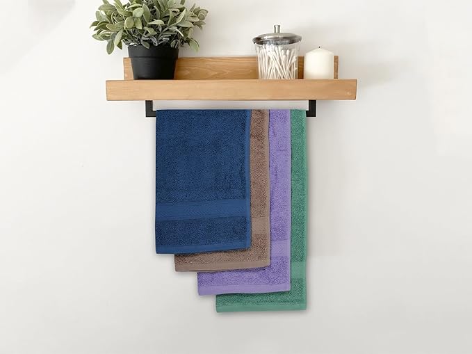 Casa Lino 100% Cotton Hand Towels for Bathroom - Soft, Highly Absorbent & Quick Dry Kitchen Towels - Gym Towel Set - Travel Towel Set - 24" x 16" - Pack of 4 - (Multicolor II)