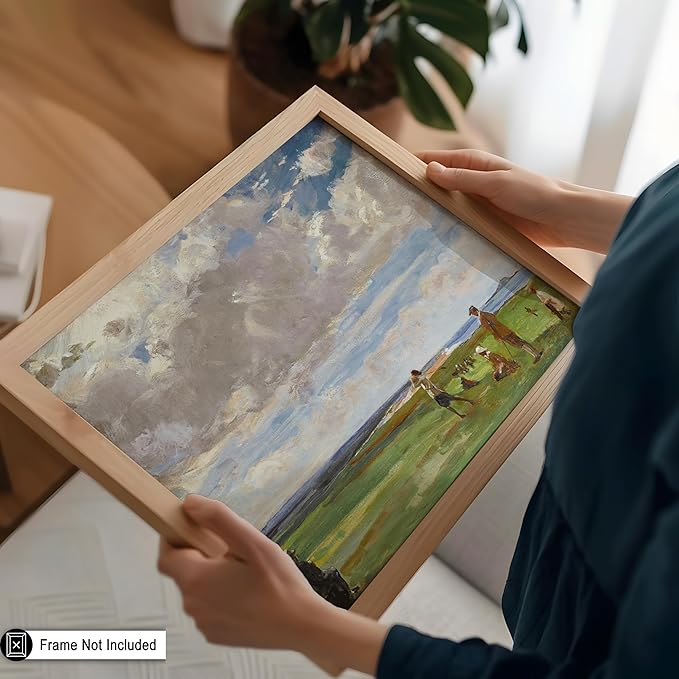 Poster Master Vintage Lady Astor Playing Golf at North Berwick Painting Print - Retro Golf Course Poster - Sports Art - Landscape Wall Design - Office or Living Room Decor - 8x10 UNFRAMED Wall Art