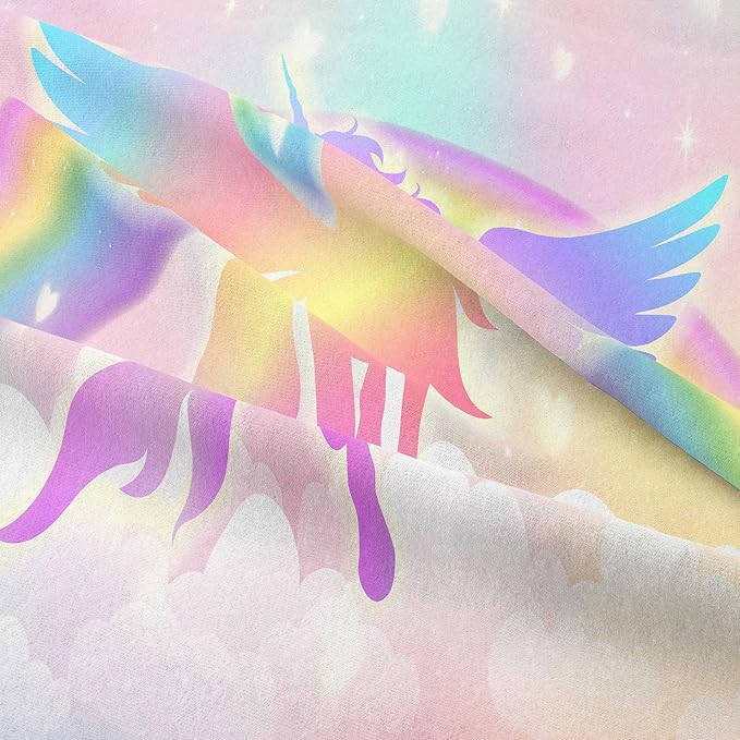 Tailor Shop Unicorn Girls Comforter Sets Queen Size,Unicorn Pink Bedding Sets for Girls Kids Teens with 2 Pillowcase……