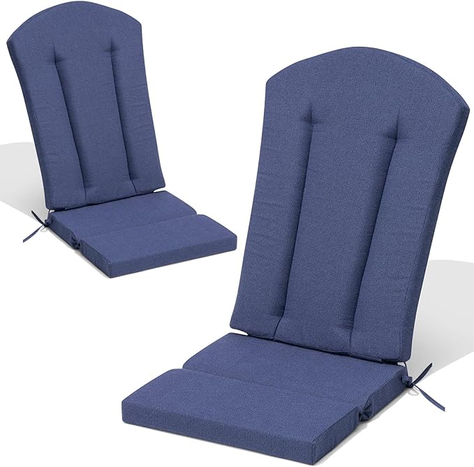 Crestlive Products 50x20 Inch Adirondack Chair Cushions Set of 2 Outdoor Rocking Chair Cushions Waterproof Fade Resistant High Back Patio Replacement Cushions, Sky