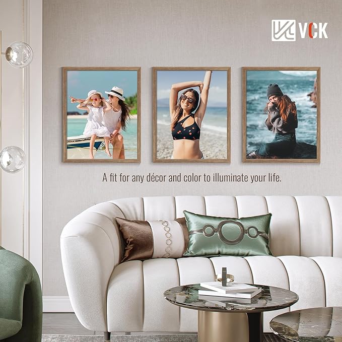 VCK 24x30 Poster Frame Set of 4 - Walnut, Gallery-Quality Wood Picture Frames, 1.1-Inch Wide Border, Polished Plexiglass, Vertical or Horizontal Wall Display for Photo/Art/Prints, Walnut