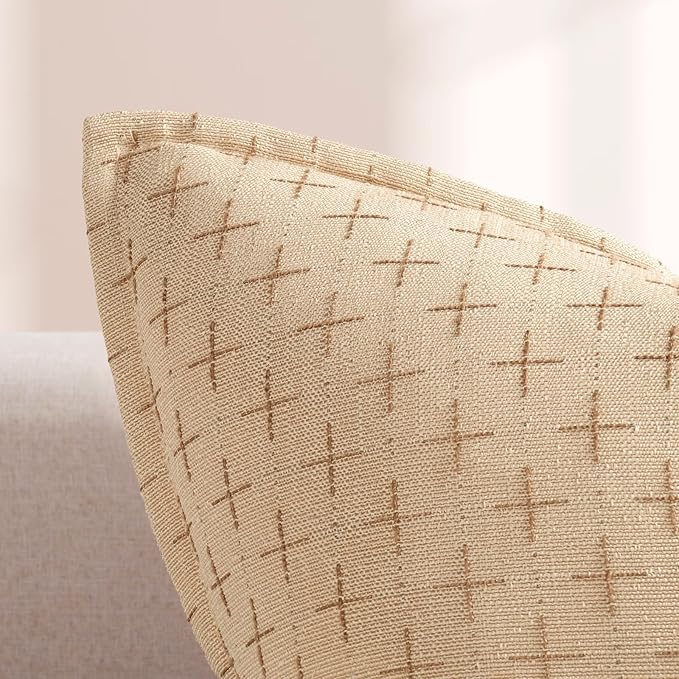 ZWJD 12x20 Pillow Covers Set of 2 Soft Polyester Textured Pillow Covers with Stylish Flange Edge Cozy Farmhouse Throw Pillows for Couch Bed Sofa Living Room